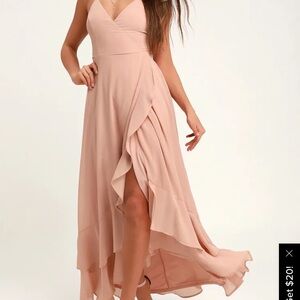 Lulu's Soft Pink Layered Maxi Dress
